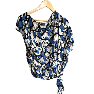 Robert Rodriquez 100% silk  asymmetrical top geometric pattern size 4